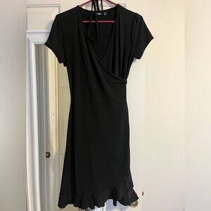 Black wrap around dress